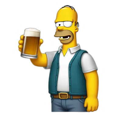 Homer simpsons qui boit de la bière sticker