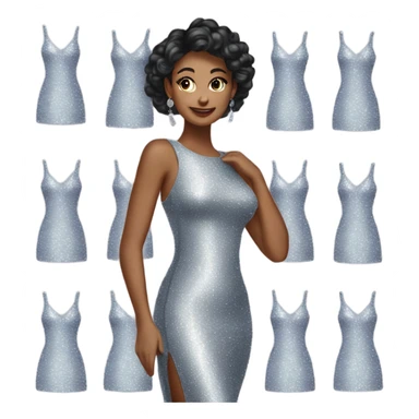 sparkly long bodycon dress sticker