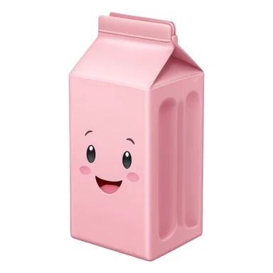a pastel pink strawberry milk carton sticker