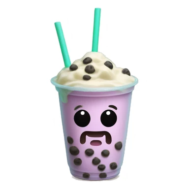 Boba tea who look stone sticker