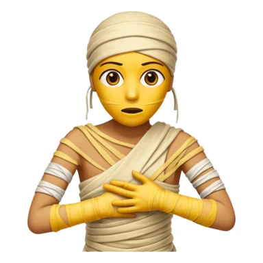 mummy wrapped in yellowed bandages, one arm stretched forward.
 sticker