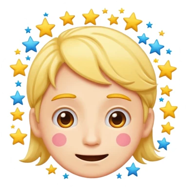 cartoon emoji sticker with a dizzy face and stars around the head, colorful and cheerful, no text, suitable for WhatsApp and Instagram sticker