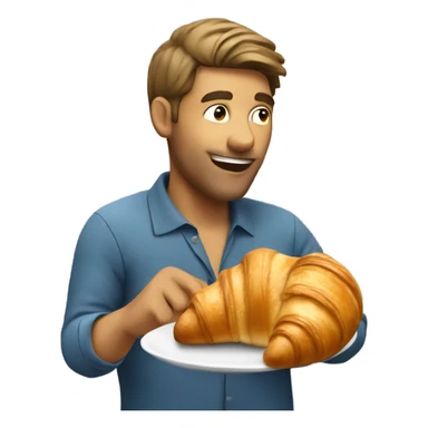 Man eating croissant sticker