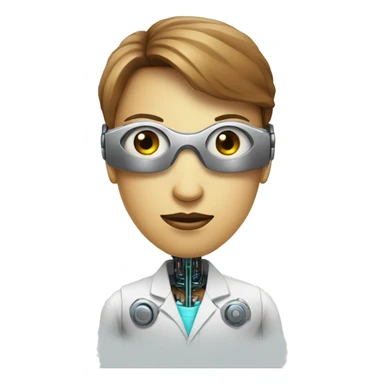 Psychotherapist cyborg with one eye robotic sticker