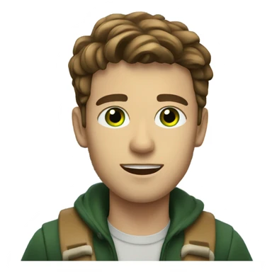 Young man with brown hair dark green eyes driving a boat sticker