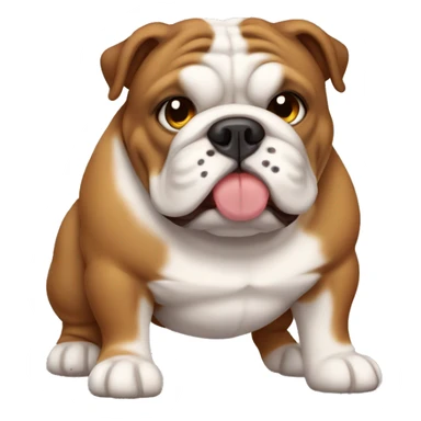 fat brown enlgish bulldog sticker