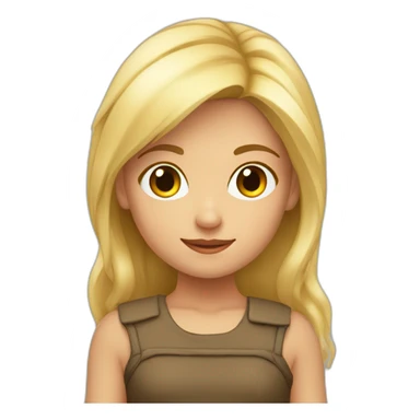 niña rubia con coleta sticker