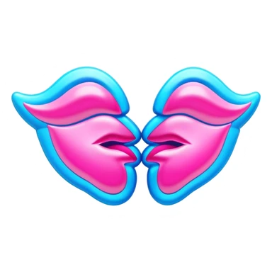 
pink and blue neon sign kiss sticker