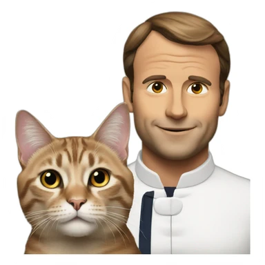 Cat with macron sticker