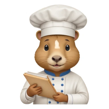 Capybara at a restaurant sticker