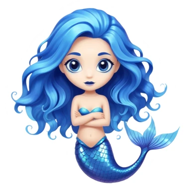 Blue mermaid alien sticker