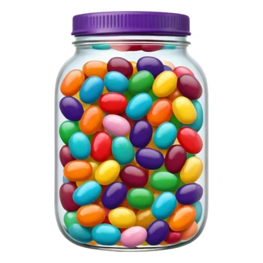 A Jar Without A Face & With Red, Orange, Yellow, Green, Dark Green, Blue, Purple, Indigo, Violet, Pink, Brown, White, Grey, Black, Cyan, Magenta, Maroon, Beige, Lavender & Teal Colored Jelly Beans Inside sticker