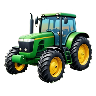 An icon showing close-up tractor in a colorful rural landscape, inspired by Farming Simulator 23. The design features vibrant fields, barns, and crops under a bright sky, with tractors working the land. The peaceful and immersive farming environment is highlighted with a transparent background sticker
