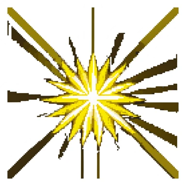 Bright yellow star radiating light sticker