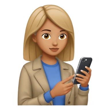 woman casual clothes looking at a mobile phone sticker