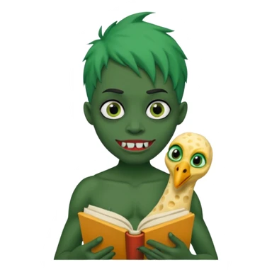 #peter has green hair he is creepy he is on a quest to remove all emojis he has a book with all the words that ever exist in his hand he likes fortnite has a reddit thing and a thong and he has a beak he is black and has a hoad his ayses are more and he is filled with cheese sticker