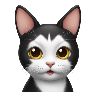 Black and white cat blow a kiss sticker