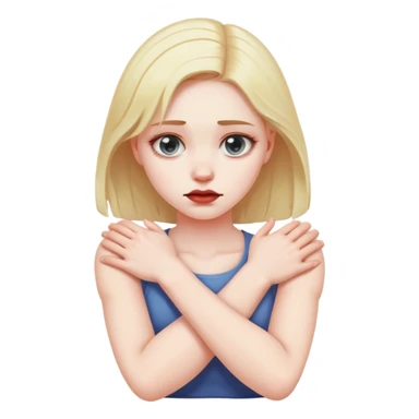 Arms crossed grabbing a neck dead face girl sticker