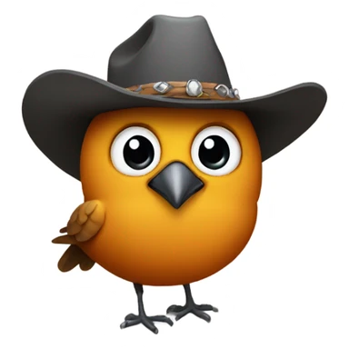 Bird with a cowboy hat  sticker