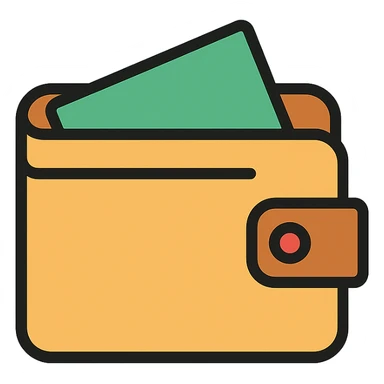 colored wallet icon sticker