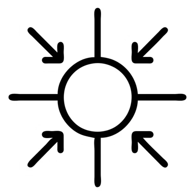 modern iconographic style symbol representing centralization, simple, easily recognizable, version 4 sticker