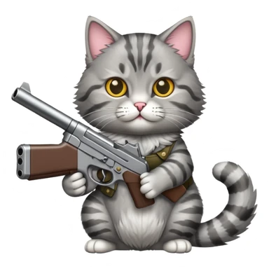 cat with a gun sticker