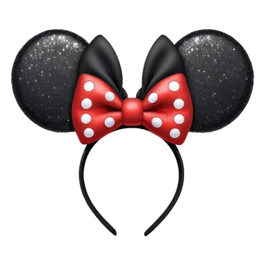 Minnie Mouse ears headband with glitter sticker