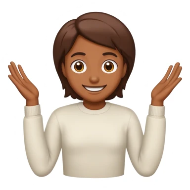 shrug with a smile sticker