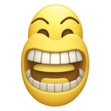 Smiling emoji with yellow bone in mouth sticker