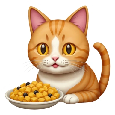 Cat with food sticker