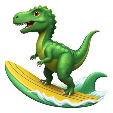 dinosaur is surfing sticker