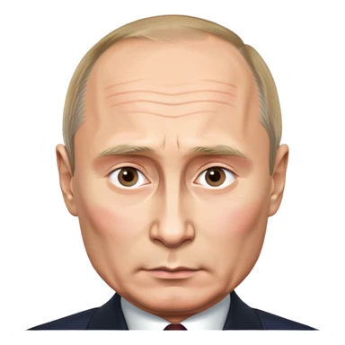Vladimir Putin portrait with stern expression sticker