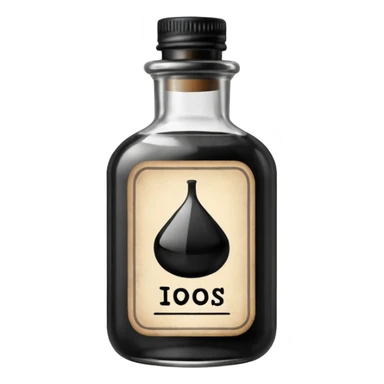 Ink bottle with label
 sticker