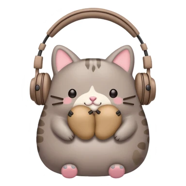 Pusheen with earphones  sticker