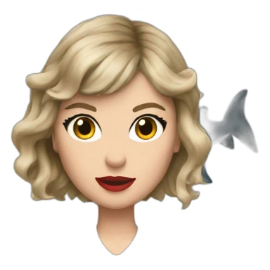 Taylor swift but as a shark sticker