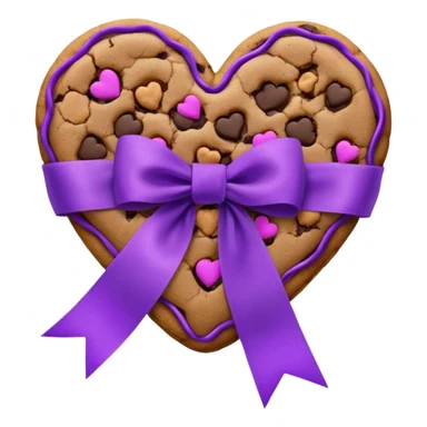 Brown Cookie heart with purple DV awareness decorative 
ribbon sticker