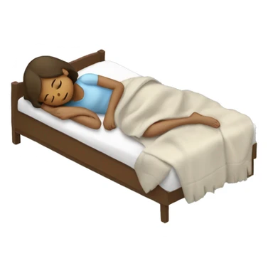 sleeping in bed brown hair girl with gray blanket sticker