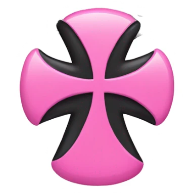 Pink cross with a silver chain wrapped around it with black bows sticker