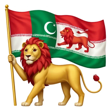 Iran flag with lion and sun logo sticker