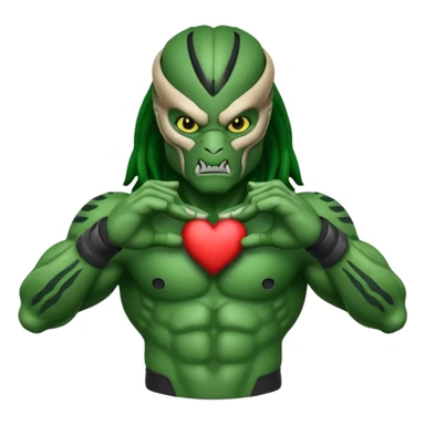 predator making heart sign with hands sticker