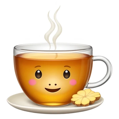 simple cup of tea with ginger root sticker