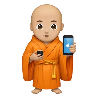 a mobile Phone in a monk orange robe sticker