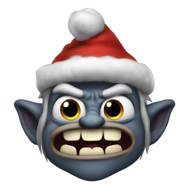 an angry troll celebrating christmas sticker