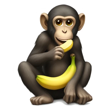 Monkey eating a banana sticker
