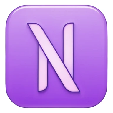 Netflix aesthetic "N" logo in pastel purple with illuminated outline sticker