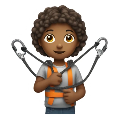 child cradling a bungee cord sticker