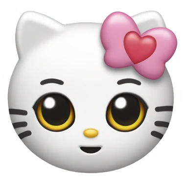 hello kitty with pink heart eyes sticker
