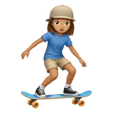Une petite fille qui a un style de garçon manqué  sur un skateboard  sticker
