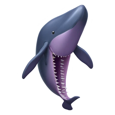 purple sperm whale with open mouth sticker