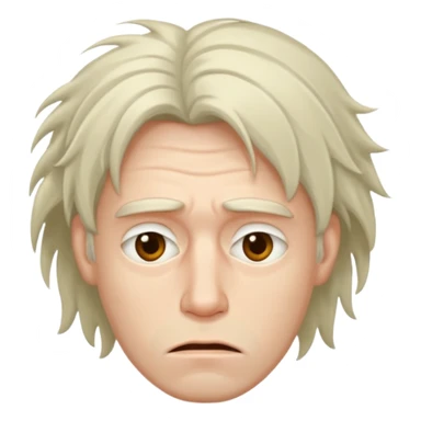 Weak man with disheveled hair sticker
